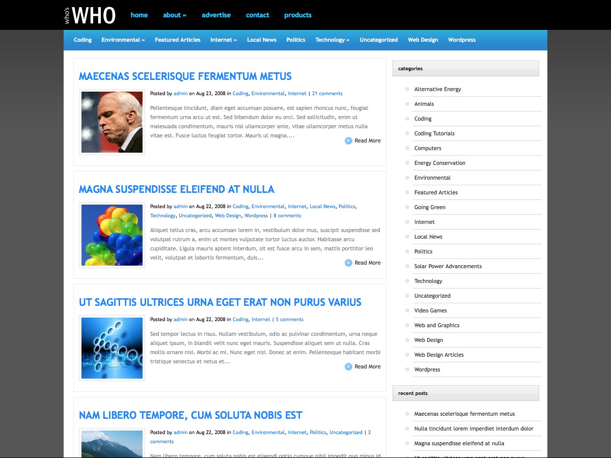Nuestros temas WordPress - WhosWho